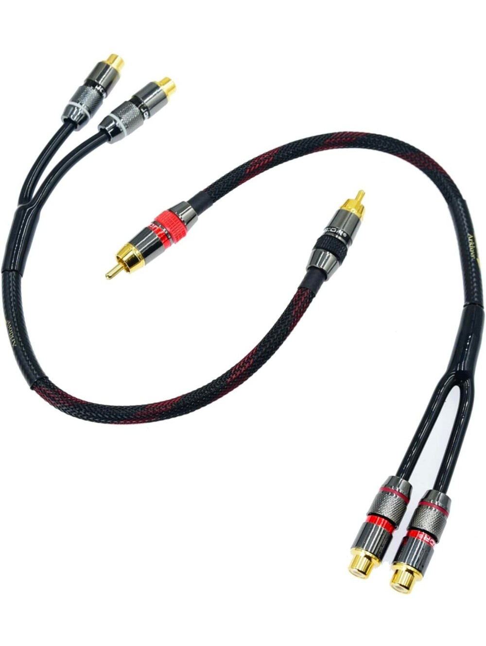 JORZOR Arklove 1ft Shielded RCA Splitter Cables 2pk